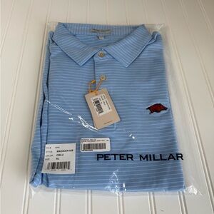 Peter Millar Arkansas Razorbacks Summer Comfort Men's Polo Shirt XL NEW 1582
